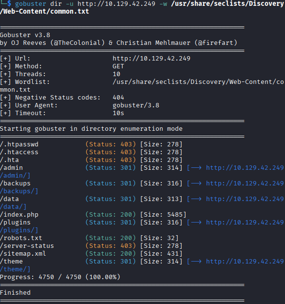 gobuster result