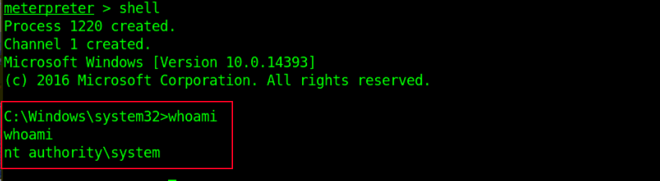 system shell